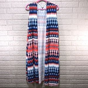 LuLaRoe Printed Joy Vest Size XL